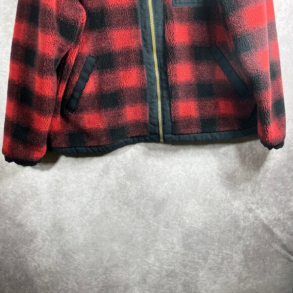 Pendleton Lone Fir Fleece Jacket Mens 2XL Red Black Plaid Outdoors Heavyweight‎ - Picture 6 of 13